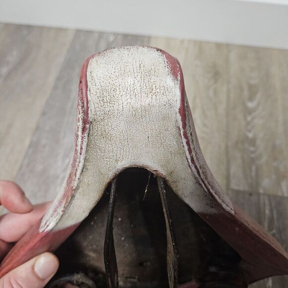 Mesinger Schwinn Vintage 60s S Seat Monogram Dual Sping Saddle Red White Retro - Picture 11 of 11